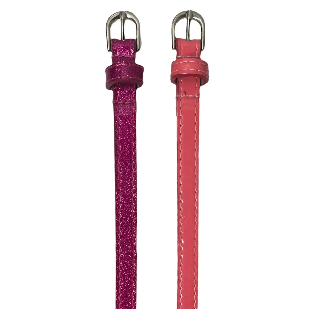 Girls Belt Set Bundle Glam Barbie Pink & Pink Sparkle Size M/L Girls Size 8 -10